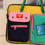 Qfdian  Japanese Y2k 16 Inch Laptop Bags Contrast Color Patchwork High-capacity Women's Handbags Harajuku Grunge Shoulder Underarm Bag