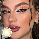 Qfdian 1 Pair Colored Contact Lenses for Eyes Natural Brown Lenses Beauty Lenses Gray Lenses Eye Contact for Woman Quality Lens