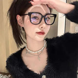 Qfdian Trendy Vintage Black Star Cross Pendant Multi Layer Chain Necklace For Women Girl Gothic Y2K Charm Jewelry Accessories Wholesale