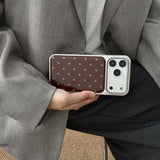 Qfdian  Brown Blue Polka Dot Phone Case Suitable For Iphone 16 Pro Max All Inclusive 15 14 17 Winter Protective Case