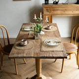 Qfdian Round Burlap Placemats Set of 4 Jute Rustic Place Mats for Dining Party Tables Heat Resistant Natural Farmhouse Table Mats Decor