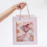 Qfdian  Artificial Soap Flower Preserved Bouquet Rose Realistic Mothers Day Valentines Day Anniversary Wedding Romantic Gift Decoration