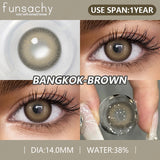 Qfdian  2pcs High Quality Color Contact Lenses for Eyes Cosmetic Gray Lenses Contact Fashion Beauty Pupil Eye Contacts Yearly