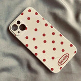 Qfdian  Cute Polka Dot Phone Case For iPhone 17 16 15 11 12 14 13 Pro Max Mini X XS XR 7 Plus 16E Air Shockproof Silicone Cover Funda