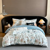Qfdian 600TC Egyptian Cotton Flowers Butterfly Print Bedding Set Single Double Queen King Size Duvet cover Set Bed Sheet Pillowcases