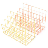 Qfdian Ins Minimalist Iron Desktop Storage Rack Organizer Table Organizing Rack Document Book Rack Desk Multi-functional Storage Rack