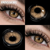 Qfdian  New AVELA Contact Lenses Natural Brown Eye Makeup Contacts Grey Color Lens Korean Softlens Yearly Cosmetics for Women