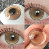 Qfdian  New 1Pair Fashion Big Lenses Myopia Colored Contact Lenses for Eyes Beauty Blue Eyes Lenses Green Pupils Brown Grey Lens