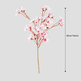 Qfdian  Artificial Peach Blossom Party Decorations Fake Flowers Fake Plants Silk Flowers Arrangement for Wedding Home Office DIY Decor