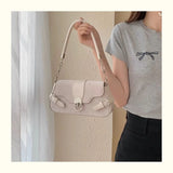 Qfdian Fashion Women Sweet Kawaii Top-Handle Bags Korean All Match Fairy Shoulder Underarm Bag Office Lady Elegant Purses and Handbags