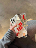 Qfdian 3D candied haws new year shiny fundas for iphone 15pro 16Pro 14promax 14 13 15 16 pro max 13pro 12 chain transparent phone case