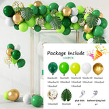 Qfdian  Jungle Animal Party Ballons Garland Arch Kit Green Gold Confetti Balloon Baby Shower Party Birthday Wild One Leaves Decor Globos