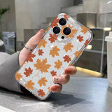 Qfdian  Autumn Leaves Phone Case For iPhone 16 15 14 13 12 11 Pro Max Mini X XS SE4 7 8 Plus 16E Shockproof Non-Slip Soft Cover Fundas