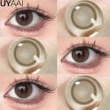 Qfdian  NEW Color Contact Eye Color Lenses Makeup Natural Black Lens Cosmetics Pink Eyes Lenses Woman Makeup Blue Beauty Contacts