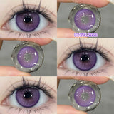Qfdian  1 Pair Myopia Fashion Lens Prescription Colored Contact Lenses Beauty Pupils Purple Eye Lenses Blue Eye Color Lenses