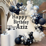 Qfdian  Black Silver Balloons Arch Garland White Ballon Silver Explosion Star Foil Balloon Wedding Birthday Party New Year Decorations