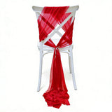 Qfdian  10pcs 20x275cm Rust Red Chiffon Chair Sashes Soft Chair Decor for Wedding Party Ceremony Church with Chair Luxury Decoration
