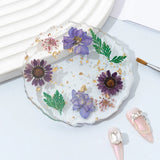Qfdian  ins wind plant dried flower transparent resin coaster, foreign trade hot-selling handmade DIY real flower tea cup coffee coaster