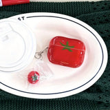 Qfdian  Niche cute semi-transparent tomatoes are suitable for airpods 4th generation bluetooth headset case 2nd/3rd generation