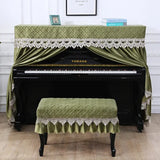 Qfdian  Decorative Piano Stool 2piece Set Minimalist Modern Home Piano Cover Dust and Sun Proof Solid Color Piano Cover Cloth