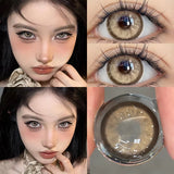 Qfdian 2PCS Colored Beautiful Pupil Contact Lenses Myopia Cosmetic for Artificial pupil Degree lens Prescription Yearly