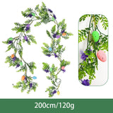Qfdian  Spring Eggs Easter Eggs Wreath Rattan Creative Artificial Garland Hanging Pendants Front Door Porch Farmhouse Holiday Home Decor