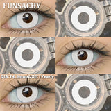 Qfdian  1 Pair Crazy Halloween Cosplay Contact Lenses Eye Makeup Lens Vampire White Black Red Contacts Anime Cosplay Softlens