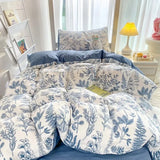 Qfdian  ‌Ins-style Class A ultra-soft double-layer yarn washed cotton 4-piece set, cute quilt cover, student dormitory single and double