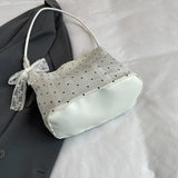 Qfdian  Luxury Design All Match Dot Shoulder Bags Sweet Y2k Aesthetic Casual Handbags Fashion Chic Women Streetwear Simple Underarm Bag