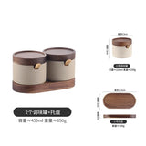 Qfdian Modern Ceramic Seasoning Jar Set Home Sugar Salt Chili Jar with Lid Food Storage Box Kitchen Seasoning Box Kitchen Container New