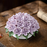 Qfdian  Ceramics Hydrangea Flower Aroma Holder Incense Holder Teahouse Incense Burner Ornament Reed Diffuser Stand Home Fragrance Gifts