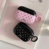 Qfdian Korea Cute Black Polka Dots Soft Cover Case For Apple AirPdos 1 2 3 4 Pro 2 Earphone Protection Cases Cartoon Lovely Cat Pendant