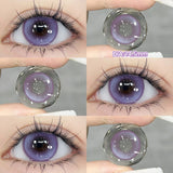 Qfdian  1 pair New Purple Halloween Colored Contact Lenses Beauty Myopia Lens for Eyes Fashion Big Eye Lenses Natural Blue Lenes