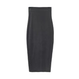 Qfdian  High Stretch Tight Skirts Women European and American Elegant High Waist Midi Skirts Hot Girl Slim Solid Black One Step Skirts