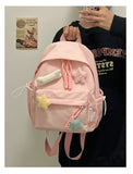 Qfdian Women Students Simple All Match Kawaii Backpack Sweet Cute Star Bone Schoolbags Casual Y2k Aesthetic Fashion Preppy Backpacks