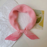 Qfdian  Printed fresh and sweet childlike style small square scarf for women spring and autumn new neck scarf sun protection scarf