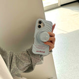 Qfdian Ins simple blue clrcle phone case for iphone 14pro 13 16 13pro 15promax 16promax 12 15 pro max 14 stand holder magnetic fundas