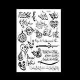 Qfdian  Waterproof Temporary Tattoo Sticker Black Arabic Letters Rome Clock Compass Geometry Pattern Fake Tatoo Flash Tatto Women Men