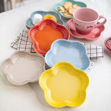 Qfdian Plum Blossom Small Plate 5.5Inches 14cm Rainbow Sauce Plate Flower Shaped Pet Gradual Spike Bone Plate Tableware Ceramic Dishs