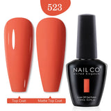 Qfdian  15ml UV Gel Nail Polish Semi Permanent Gel Varnish Enamel Brown Nail Gel Design Red Nails Art Nude Color Glitter Manicure