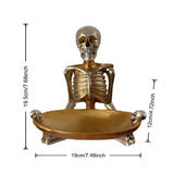 Qfdian  Skeleton Resin Tray Gothic Home Decor Halloween Desktop Storage Dish Spooky Jewelry Organizer