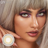 Qfdian 1 Pair Colored Contact Lenses for Eyes Natural Brown Lenses Beauty Lenses Gray Lenses Eye Contact for Woman Quality Lens