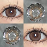 Qfdian 2Pcs Korean Nature Brown Colored Contact Lenses with Prescription Myopia Degree0.00-8.00 For 2024 New Lens Hot Sale