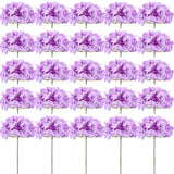Qfdian 25PCS Hydrangea Artificial Flowers  Silk Hydrangea Heads Flowers for DIY Wedding Centerpiece Home Party Decoration