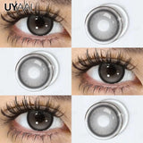 Qfdian  NEW Color Contact Lenses Beauty Brown Pupils Natural Black Contact Lenses Soft Colorful Makeup Eyes Gray Lenses Natural