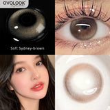 Qfdian  2pcs 10 Tone Natural Pupil Eye lens Color Contact Lenses for Eyes Beauty Natural Eyes Brown Contact Lens Gray Lens