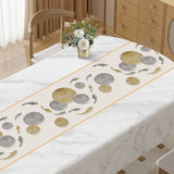 Qfdian  Tablecloth Three-proof Fabric Light Luxury High-end Rectangular Dining Table Cloth Leave-in Oil-proof Waterproof Anti-scalding