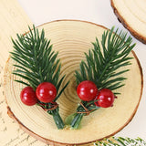 Qfdian  Mini Plastic Simulation Red Berries Bouquet Christmas Artificial Pine Needle Berry Home Party Decor DIY Craft Garland Decoration