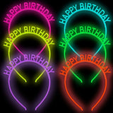 Qfdian  6/12pcs Glow-in-the-Dark Headband Happy Birthday PVC Party Accessory Cute Hair Accessories for All Hair Types