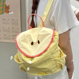 Qfdian Nylon Contrast Color Patchwork Schoolbags Women Students All Match Travel Bags Cartoon Casual Y2k Aesthetic Backpacks Trendy